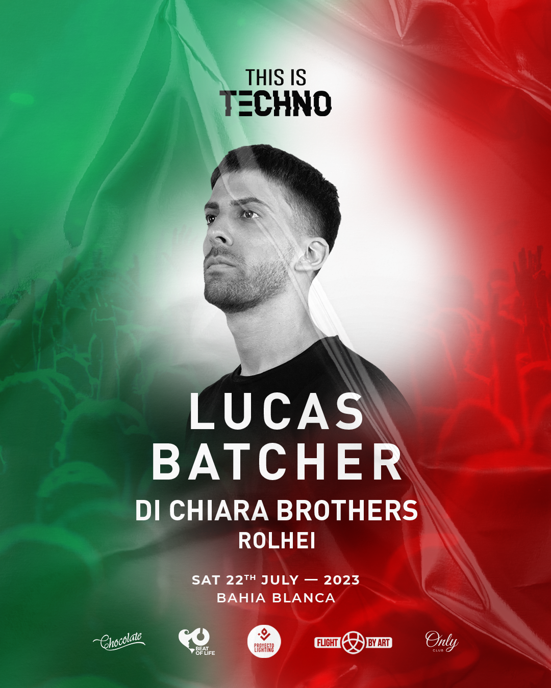 This is Techno pres. Lucas Batcher & Di Chiara Brothers at TBA ...