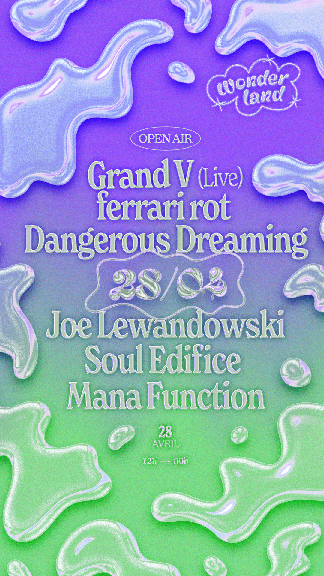 Wonderland invite: Grand V (LIVE) - ferrari rot - dangerous dreaming - フライヤー裏
