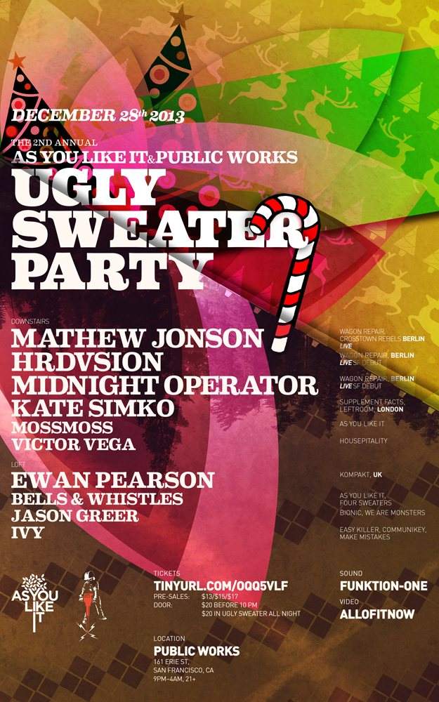 Second Annual Ugly Sweater Party Feat. Mathew Jonson, Hrdvsion, Ewan Pearson & Kate Simko - Página frontal
