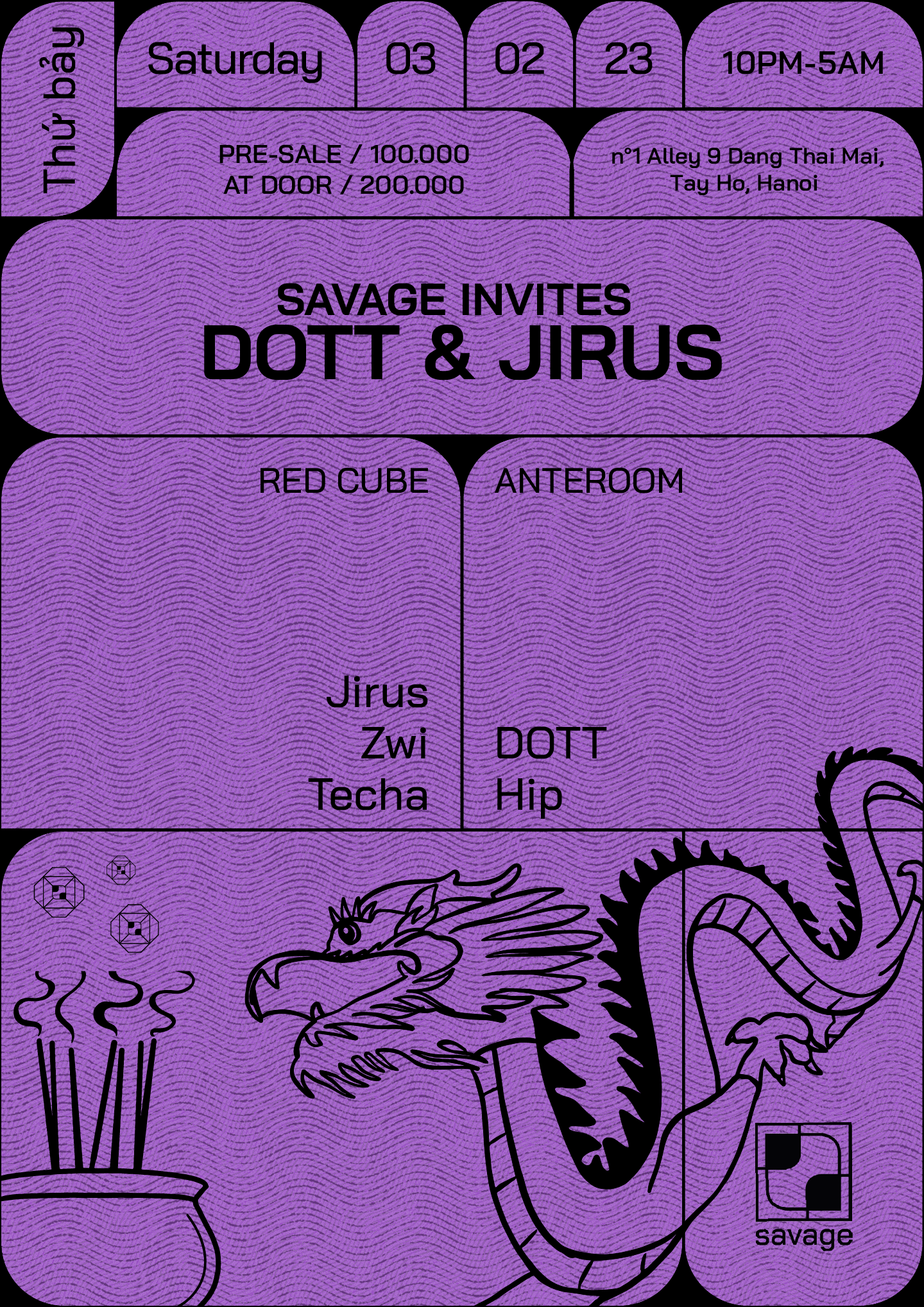Savage Invites DOTT & Jirus - フライヤー表