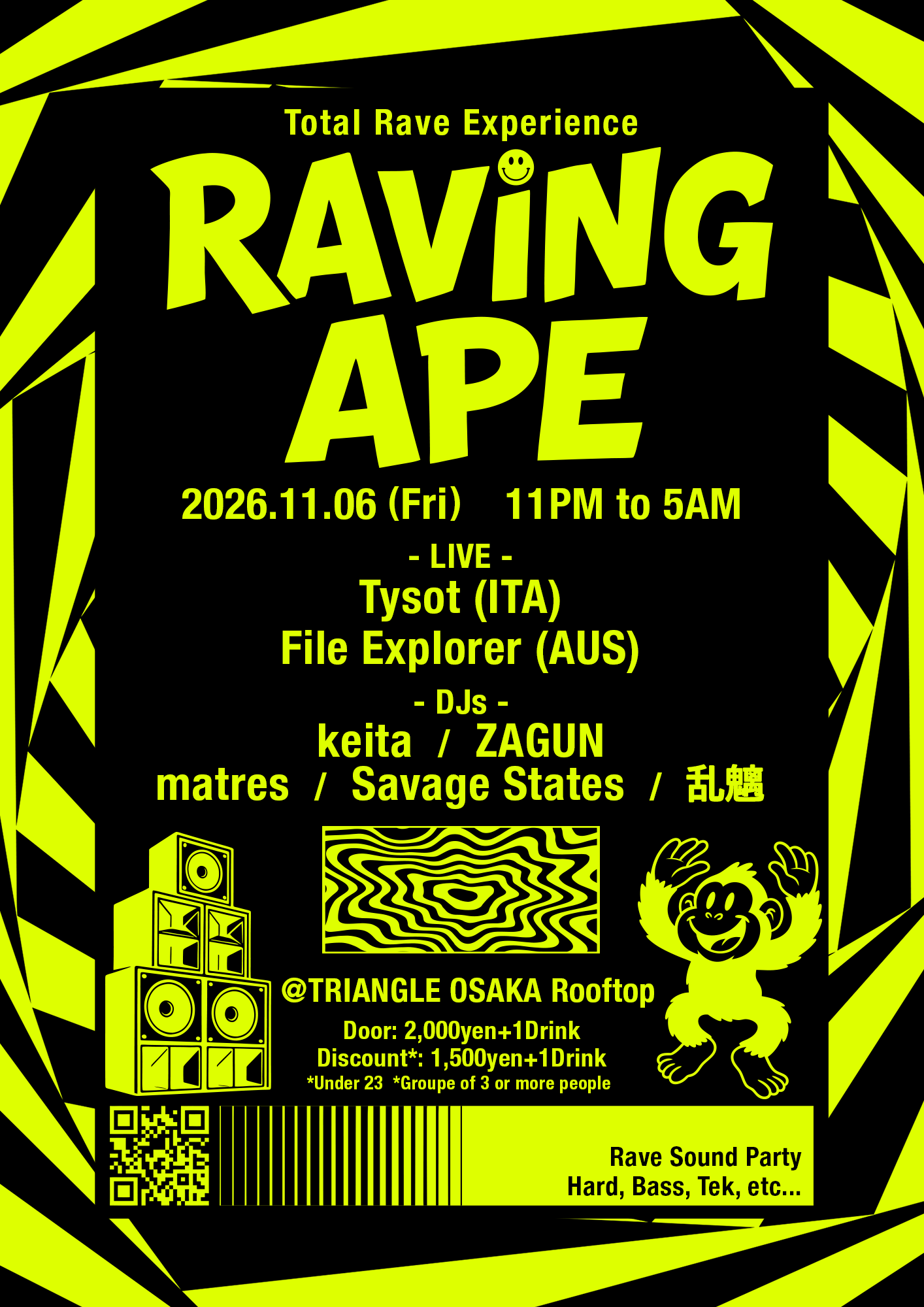 RAVING APE bei Triangle, Osaka