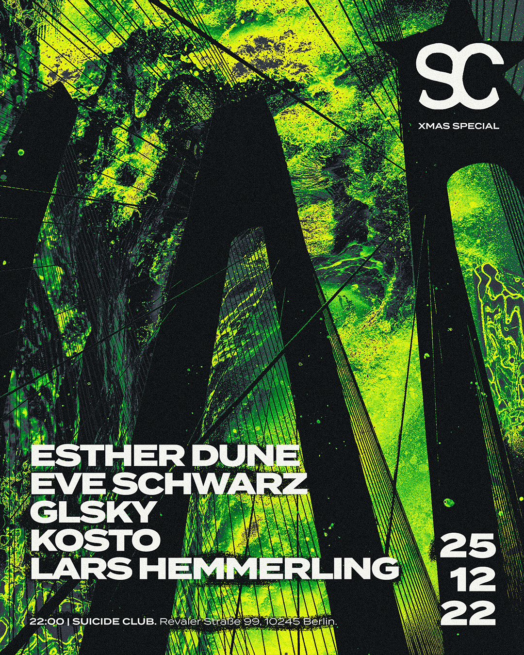 SCB || CLUB NIGHT - CHRISTMAS SPECIAL w/ Esther Dune, Lars Hemmerling, Eve Schwarz - フライヤー裏