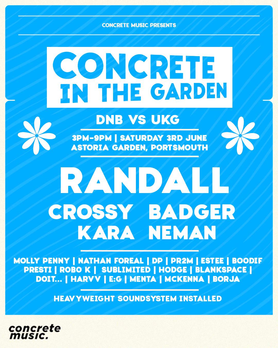 Concrete In The Garden - Randall / Crossy / Badger / Kara - フライヤー表