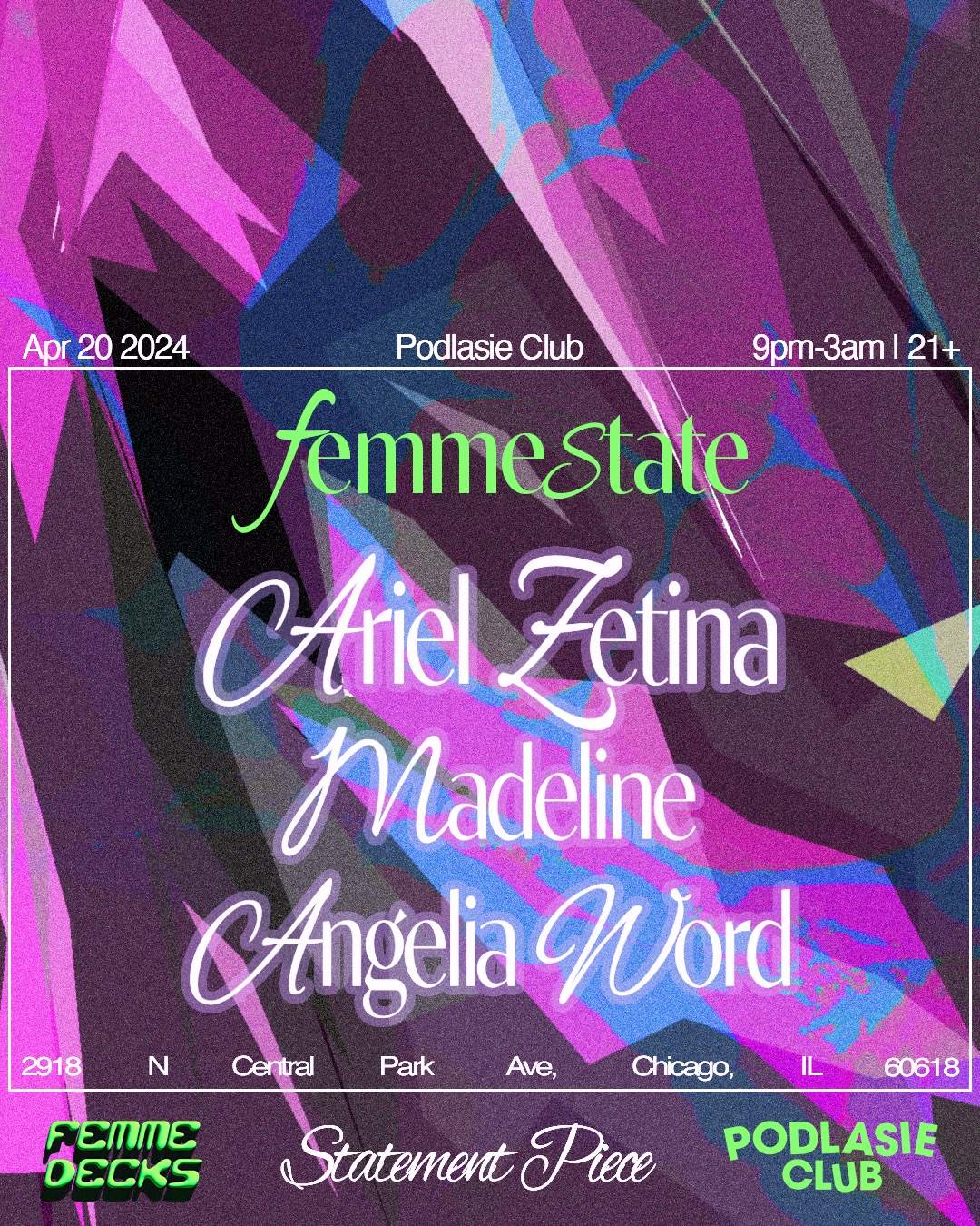 FEMMESTATE: Ariel Zetina, Madeline, Angelia Word - Página frontal