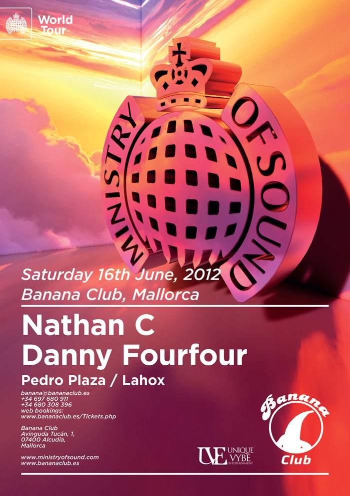 Ministry of Sound World Tour - Banana Club, Palma Spain - フライヤー表