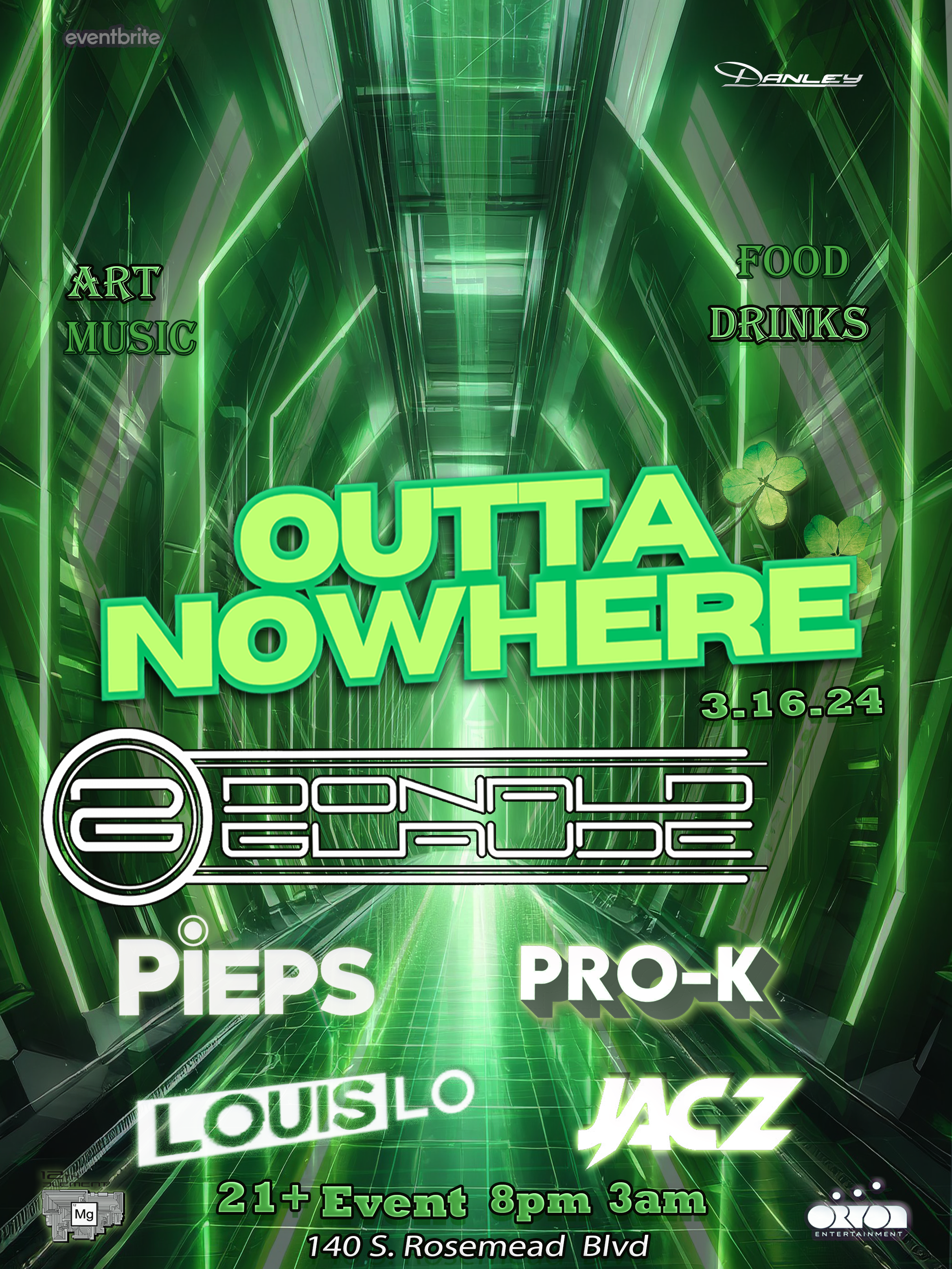 OUTTA NOWHERE ST *PATRICKS PARTY* - フライヤー表