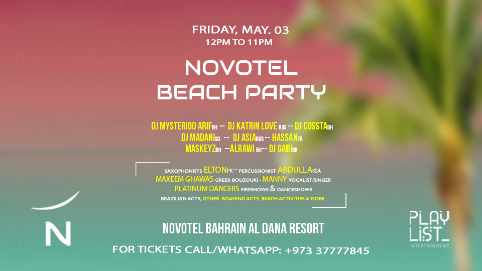Novotel Beach Party Bahrain - フライヤー裏