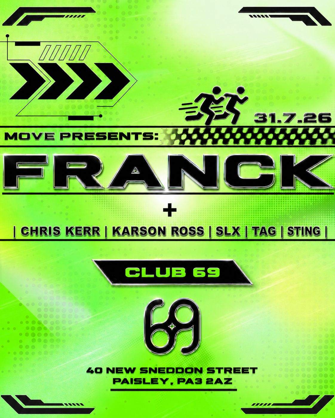 Move Vol. 3: Franck em Club 69, Glasgow · Ingressos
