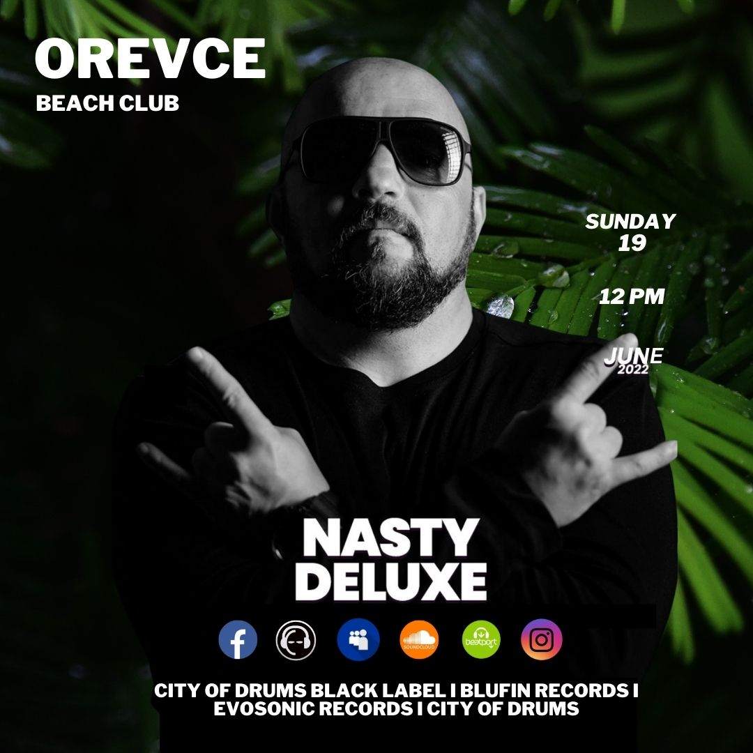 DJ Nasty Deluxe - Orevce Beach Club - フライヤー裏