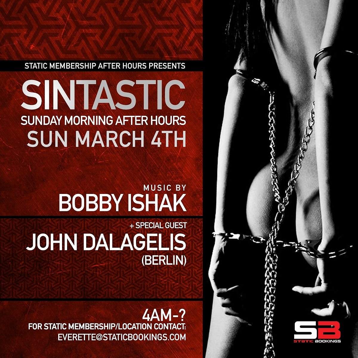 Sintastic Static Membership After Hours present: Bobby Ishak & John Dalagelis (Berlin) - Página frontal