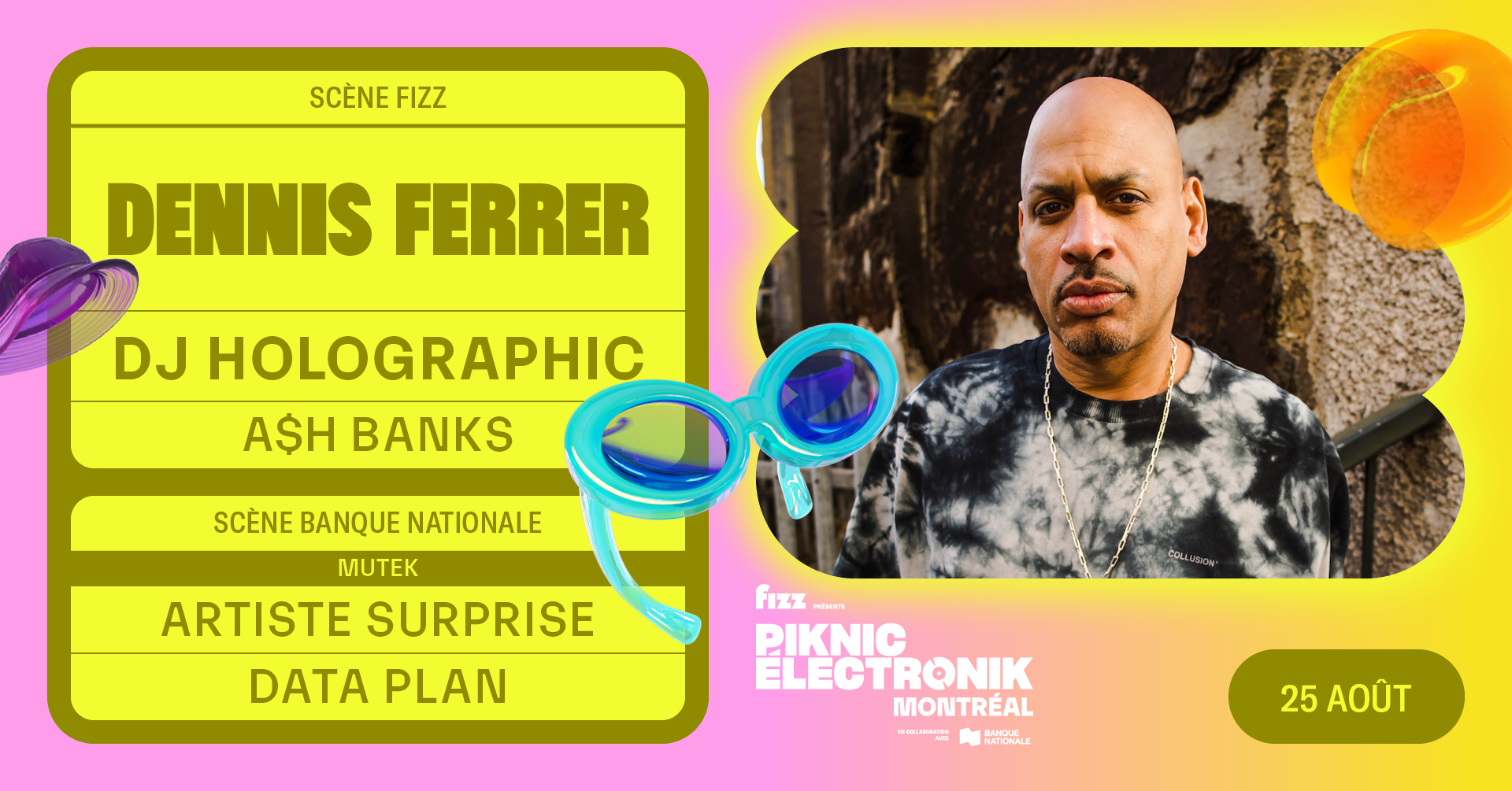 Piknic Électronik MTL #12: Dennis Ferrer, DJ Holographic / MUTEK: Artiste Surprise - フライヤー表