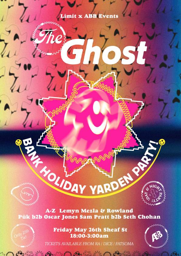 Limit X ABB: Bank Holiday Day & Night Yarden Party with The Ghost (3HR Set) - フライヤー裏