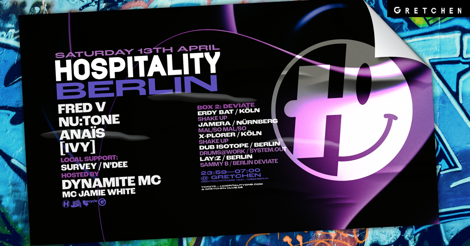 RECYCLE presents: HOSPITALITY BERLIN feat. Fred V, Nu:Tone, Anaïs, [IVY] - Página frontal