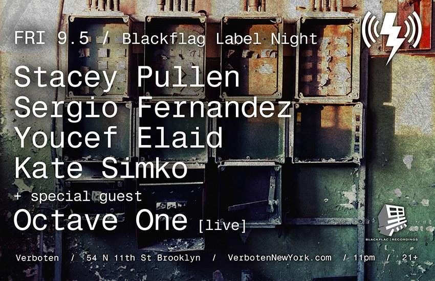 Blackflag: Stacey Pullen / Youcef Elaid / Sergio Fernandez / Kate Simko + Octave One [live] - フライヤー裏