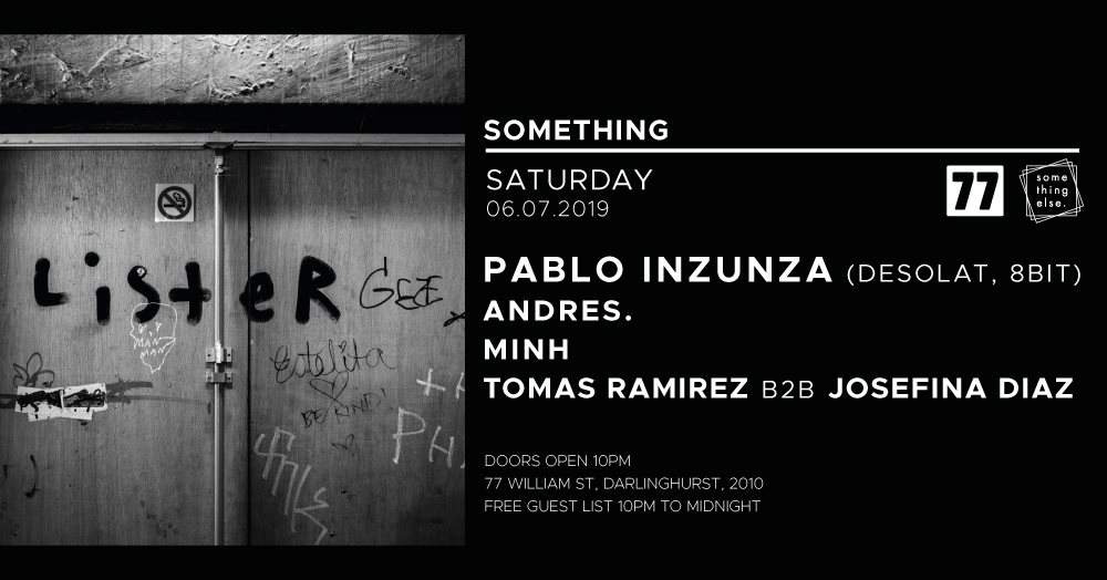 Something Else: Pablo Inzunza (Desolat, 8bit) - フライヤー表