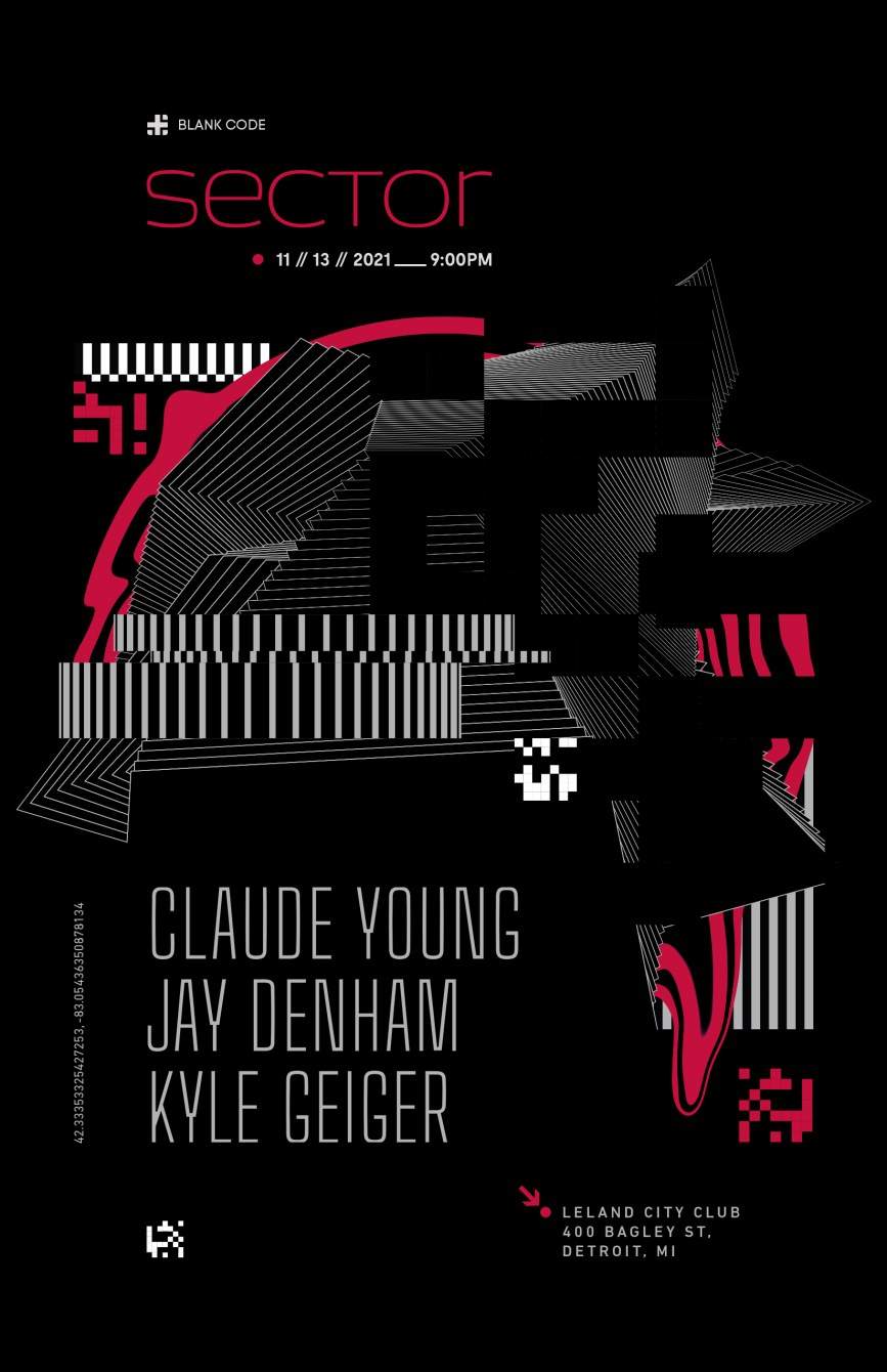 Blank Code presents 'Sector' Claude Young + Kyle Geiger + Jay Denham - Página trasera