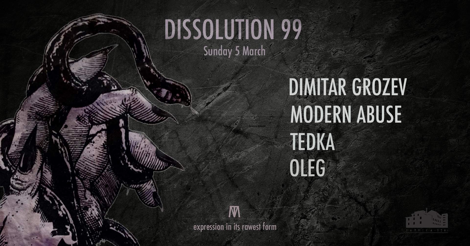 DISSOLUTION 99: TEDKA, Modern Abuse, Dimitar Grozev & Oleg - フライヤー表