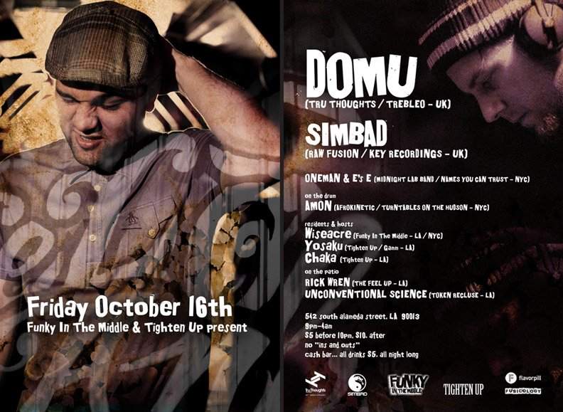 Funky In The Middle & Tighten Up present: Domu vs Simbad - フライヤー表
