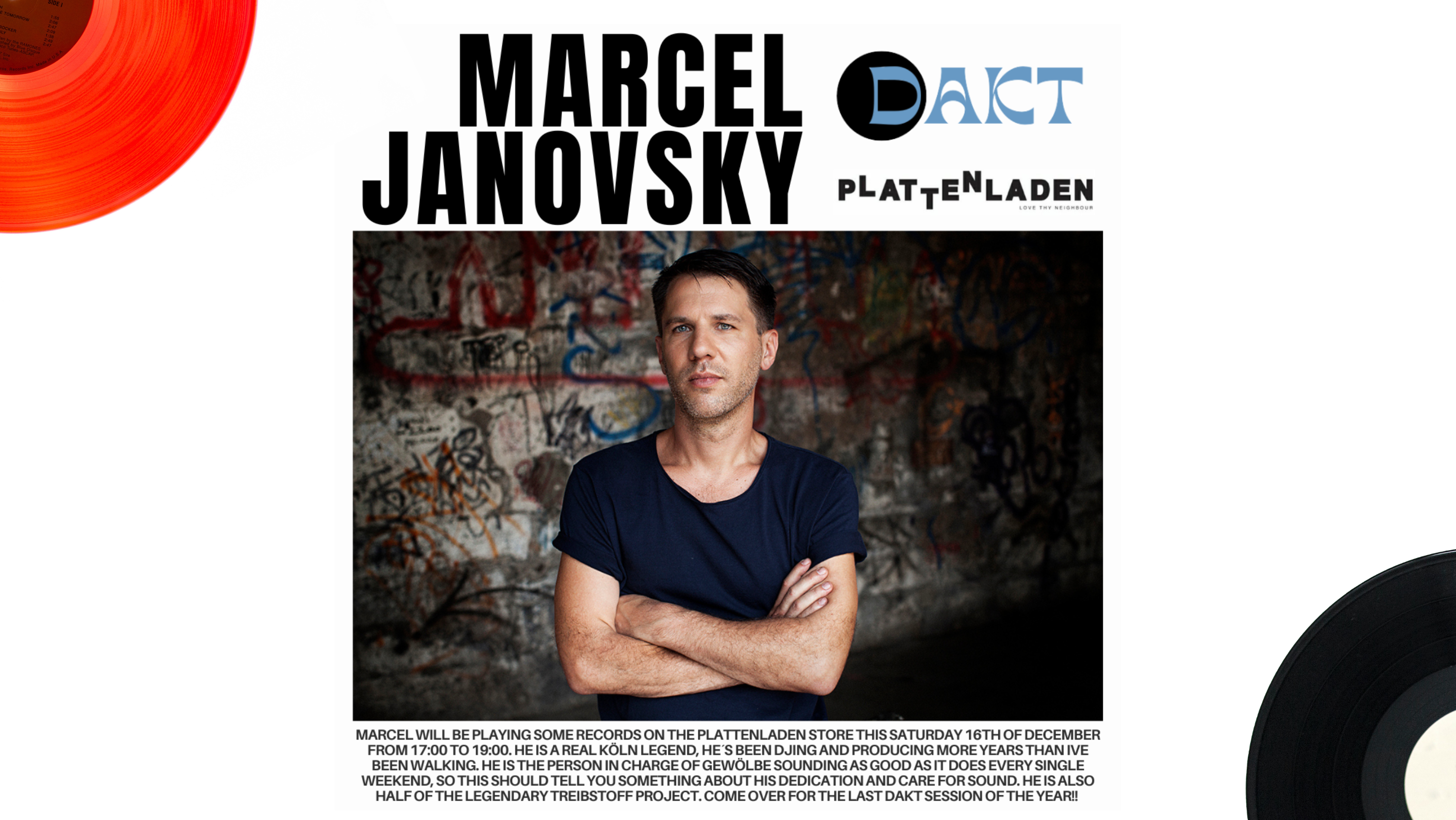 DAKT22 - Marcel Janovsky at Plattenladen Südstadt - フライヤー表