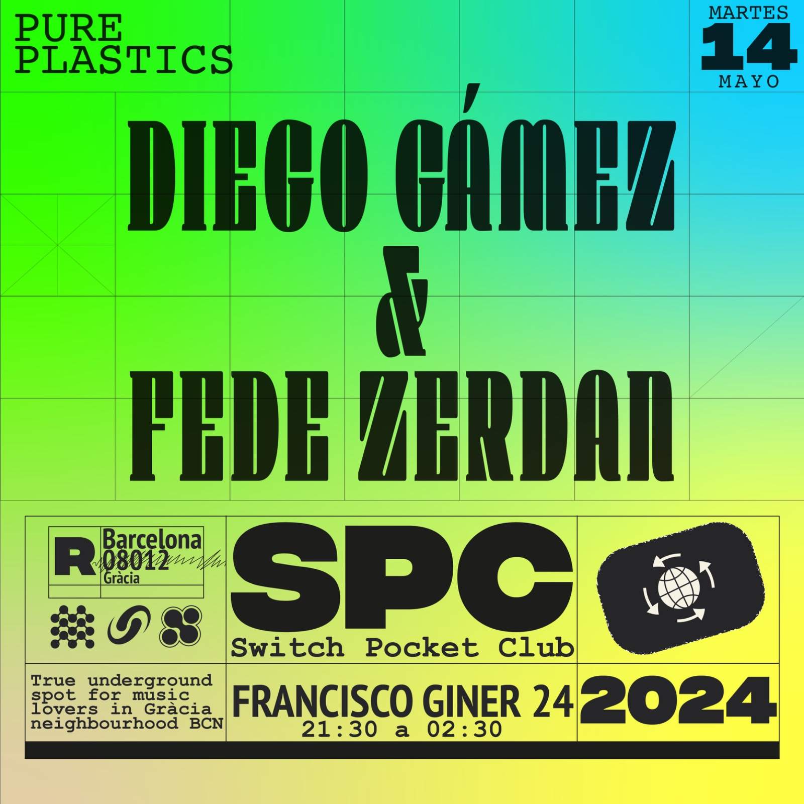 Pure Plastics: Diego Gámez, Fede Zerdan - フライヤー表