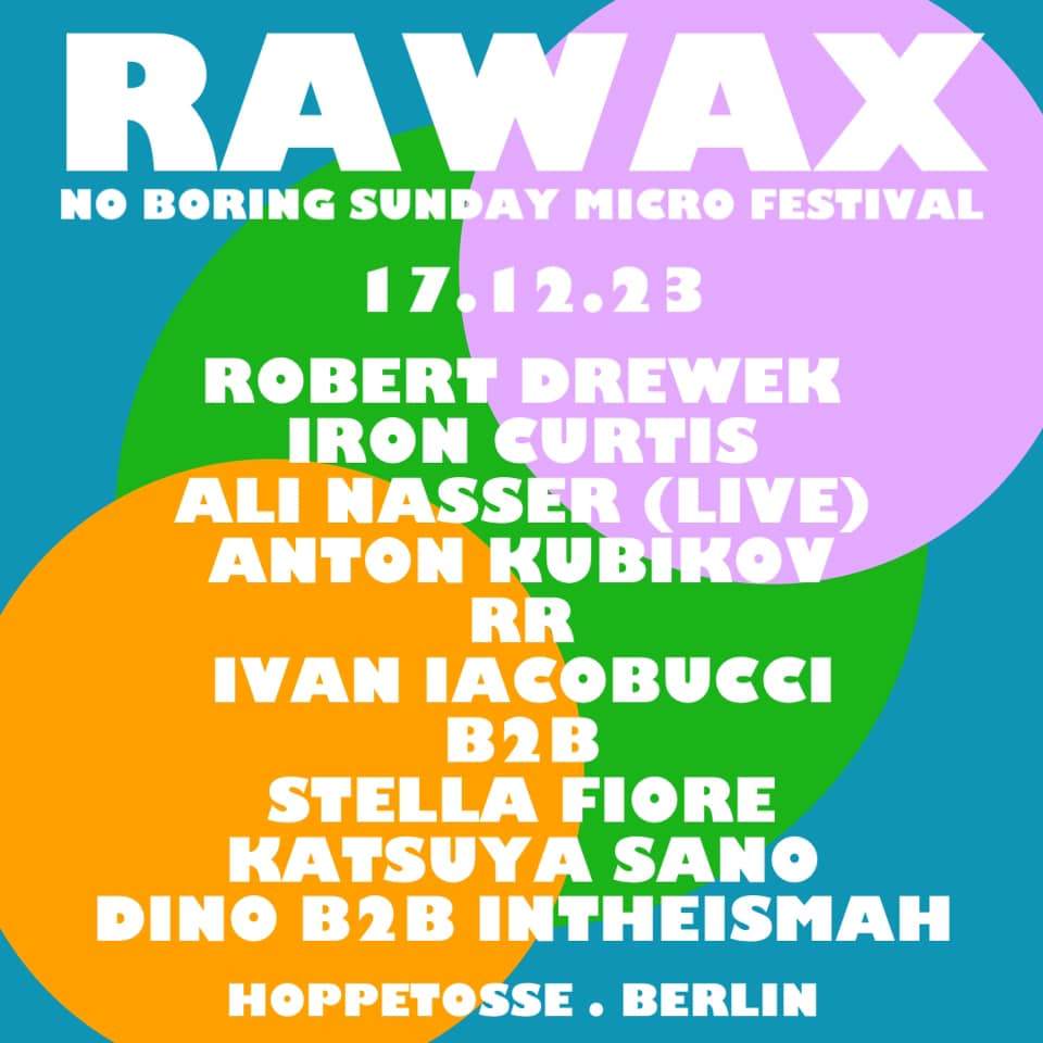 RAWAX - NO BORING SUNDAY FESTIVAL VOL. 2 @ Hoppetosse - Página frontal