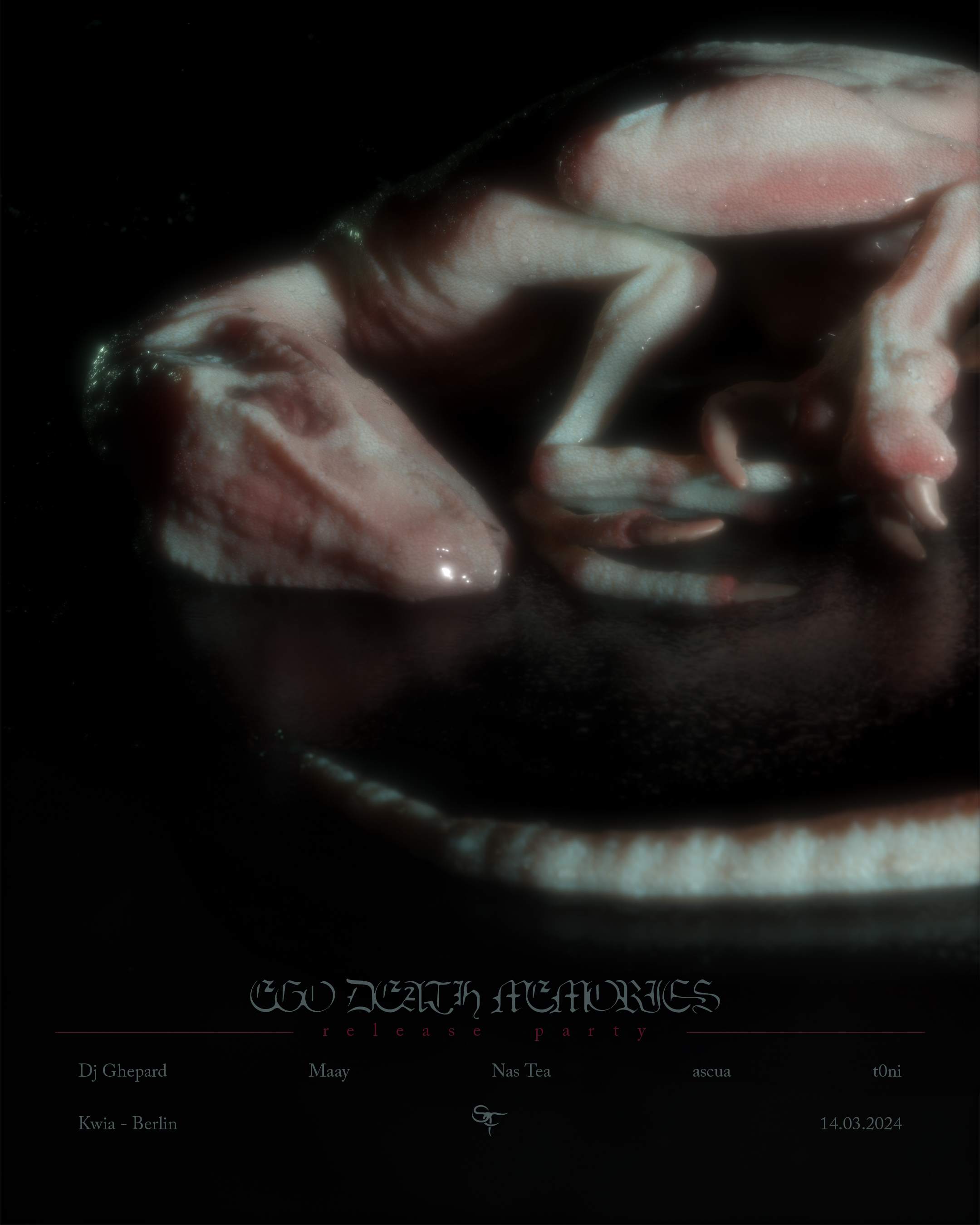 'Ego Death Memories' by t0ni Release Party with t0ni, NAS TEA, MAAY, ascua & DJ GHEPARD - Página frontal