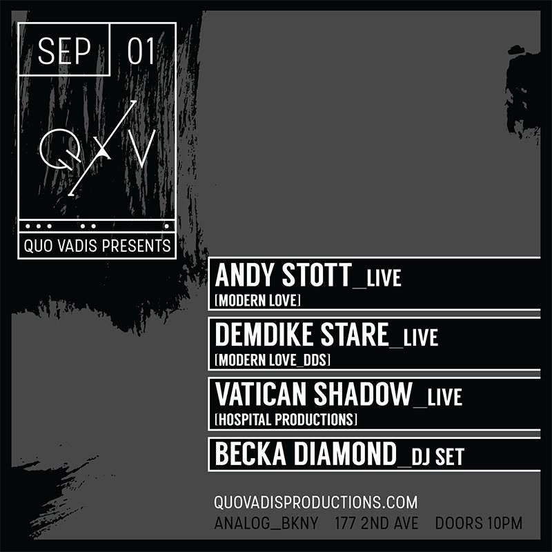 Andy Stott (Live) / Demdike Stare (Live) / Vatican Shadow (Live) / Becka Diamond DJ Set - Página frontal