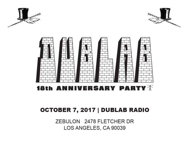 Dublab 18th Anniversary Fundraiser - フライヤー表