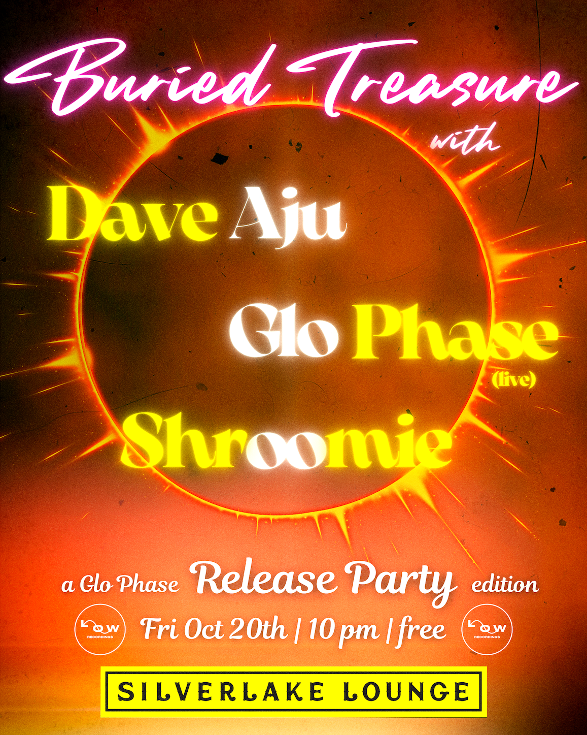 Buried Treasure - Glo Phase Release Party with Dave Aju & Shroomie - Página frontal