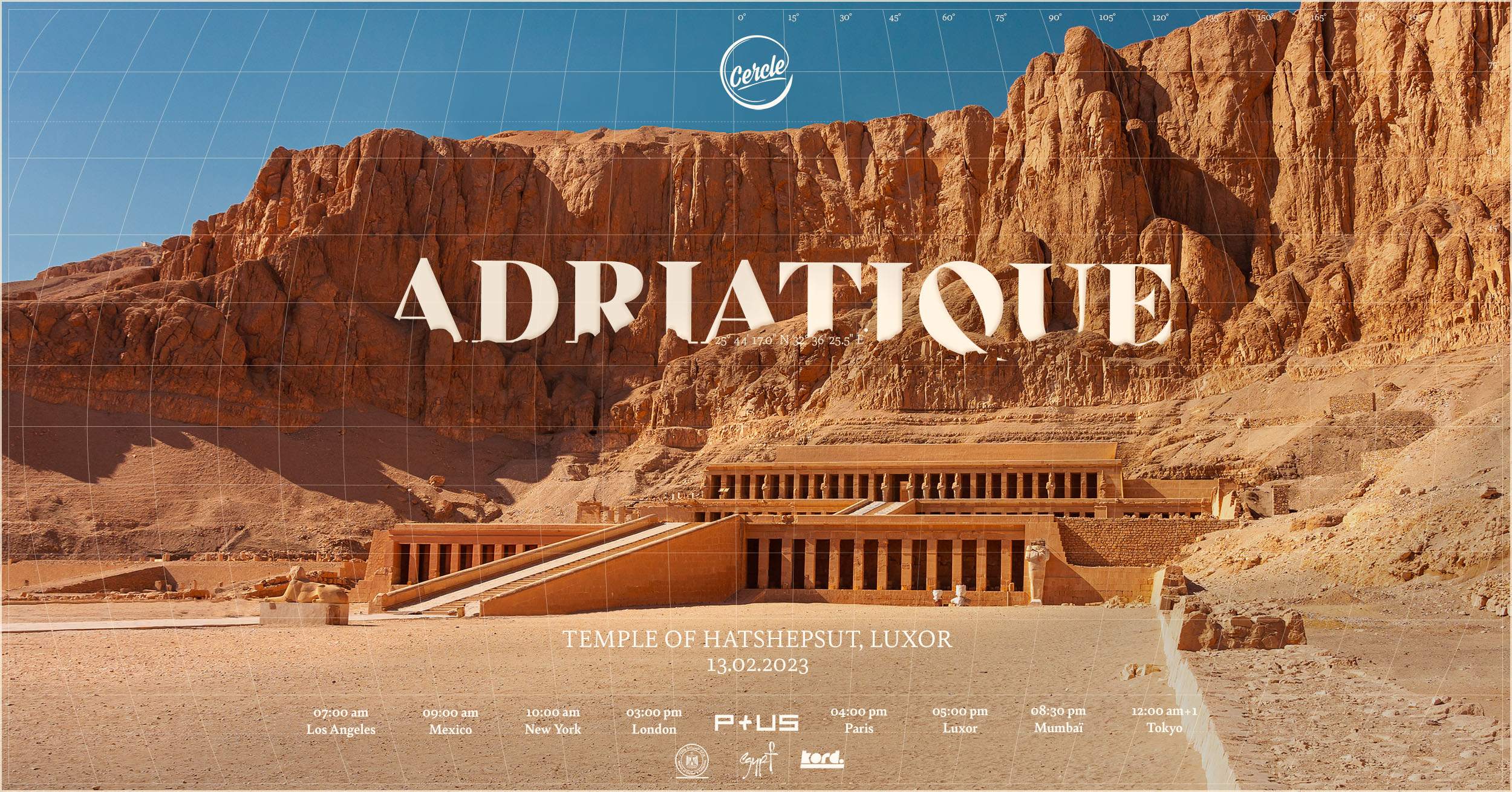 Adriatique live for Cercle at Hatshepsut Temple, Egypt