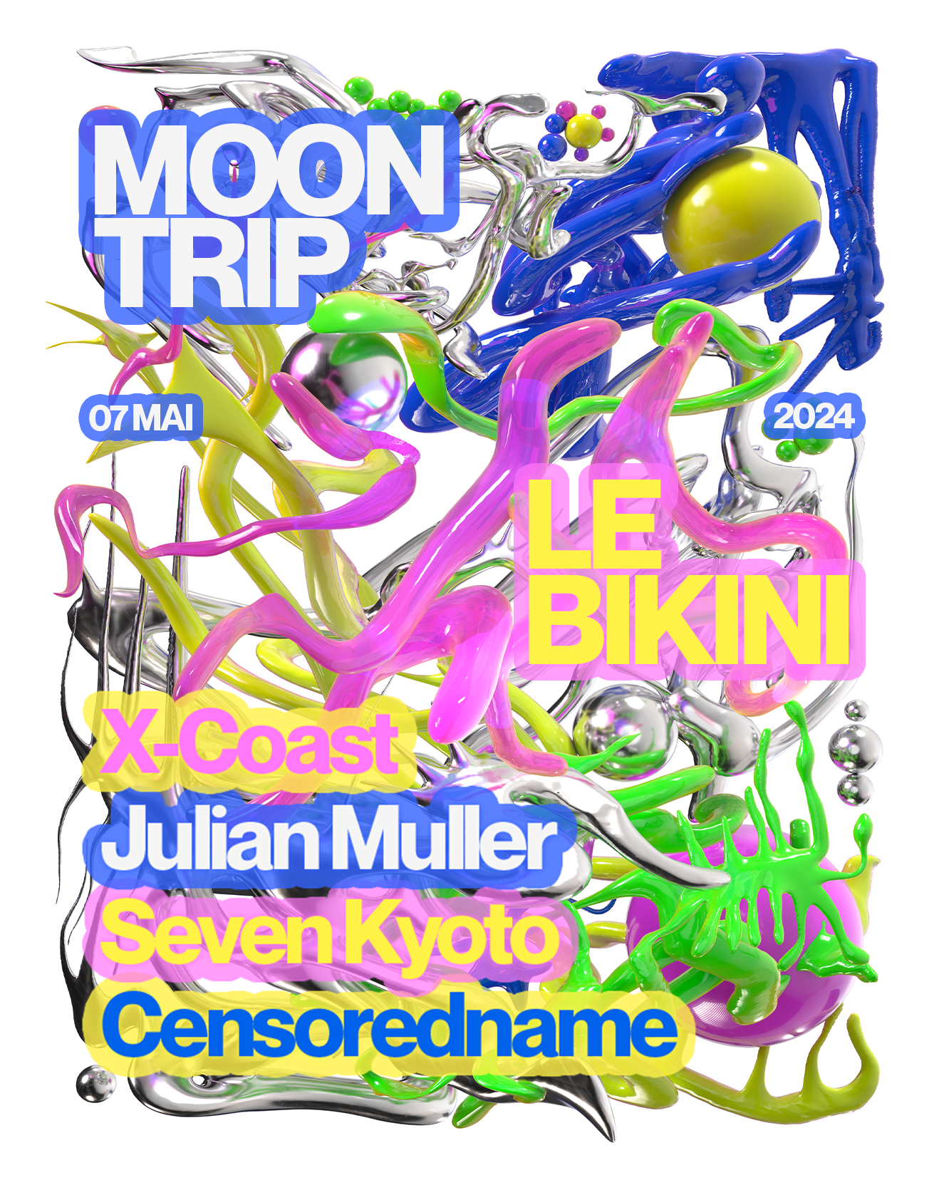 Moontrip X Le Bikini: X-Coast & Julian Muller - フライヤー表