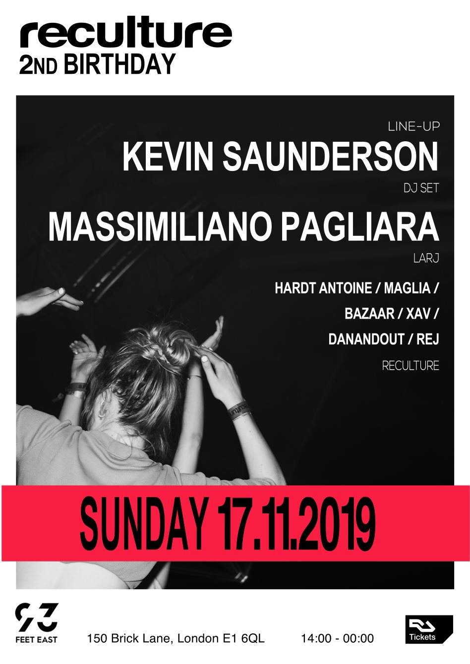 Reculture 2nd Birthday with Kevin Saunderson (DJ Set) and Massimiliano Pagliara - Página trasera