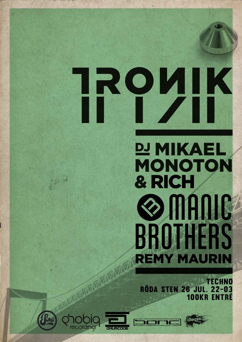 Tronik - Manic Brothers, Remy Maurin, Rich, Mikael Monoton - Página frontal