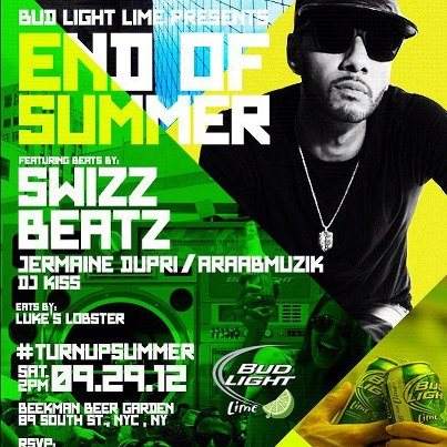 Bud Light Lime presents Swizz Beatz - Página frontal