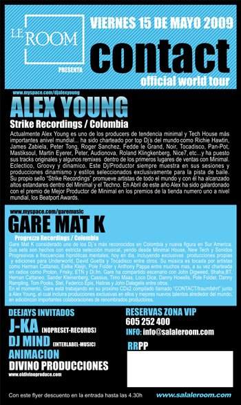 Alex Young & Gare Mat K - Contact World Tour - Página trasera