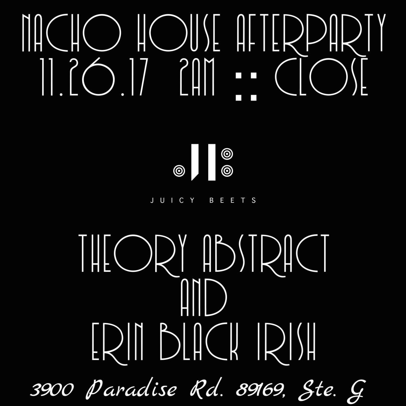Nacho House presents: Theory (LA), Ben Dragon, Midnight Affair & Blackirish Bday - Página trasera
