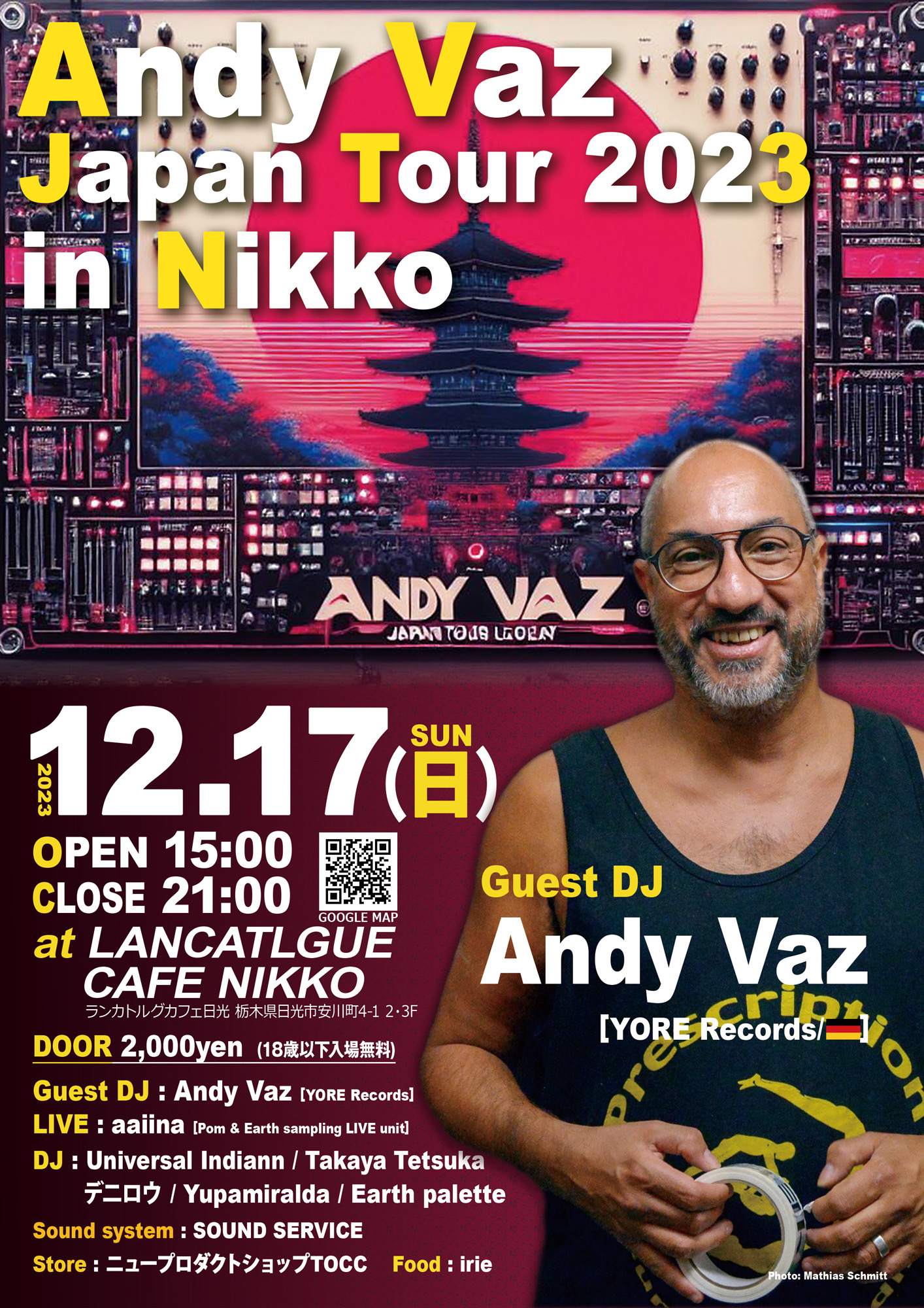 Andy Vaz Japan Tour 2023 in Nikko - フライヤー表
