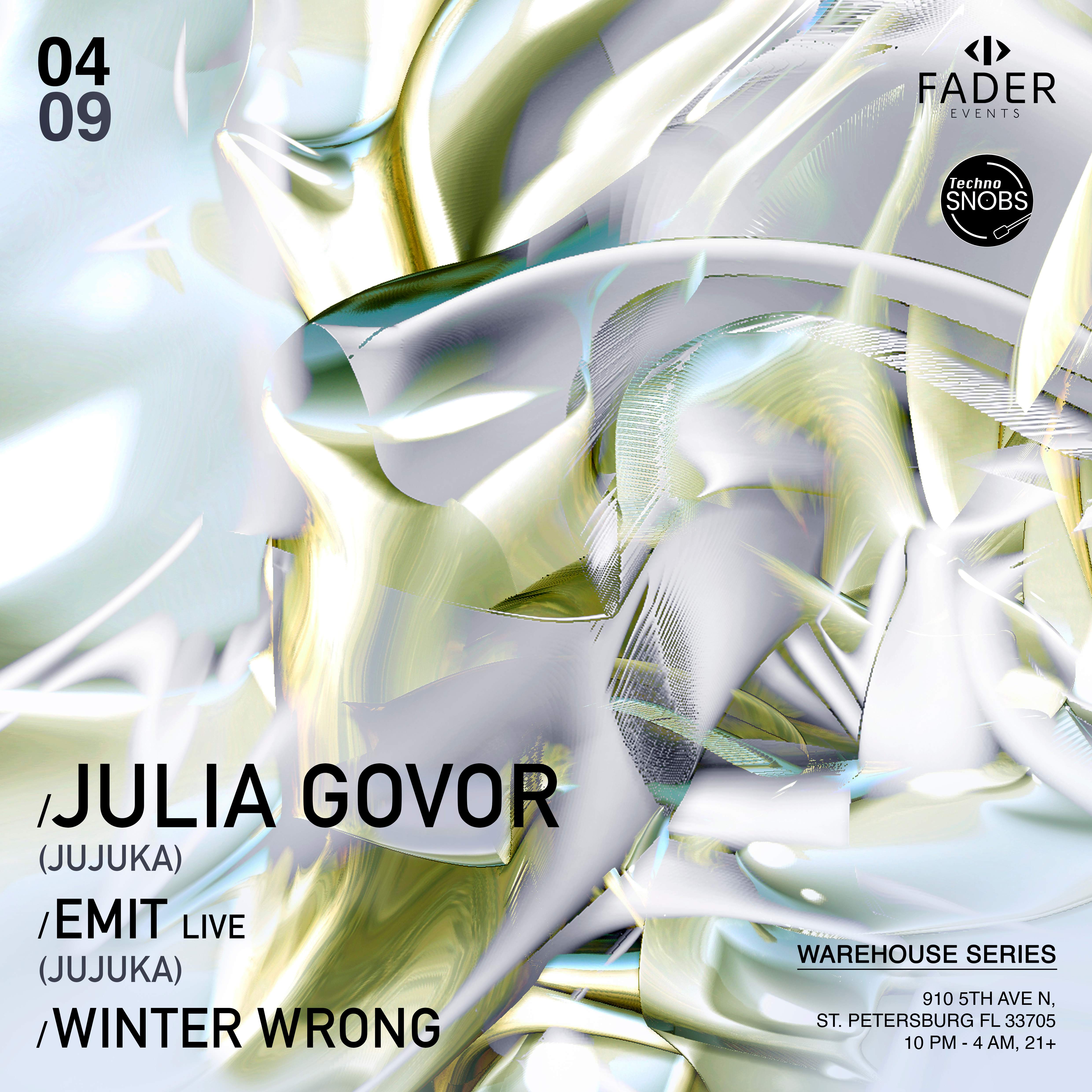 Fader Events Invites: Julia Govor & Emit (live): Jujuka Music Showcase - フライヤー表