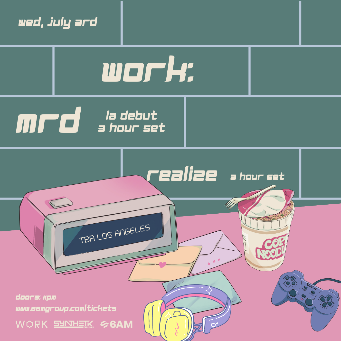 WORK presents: MRD & Realize (3 Hour Sets Each) - フライヤー表
