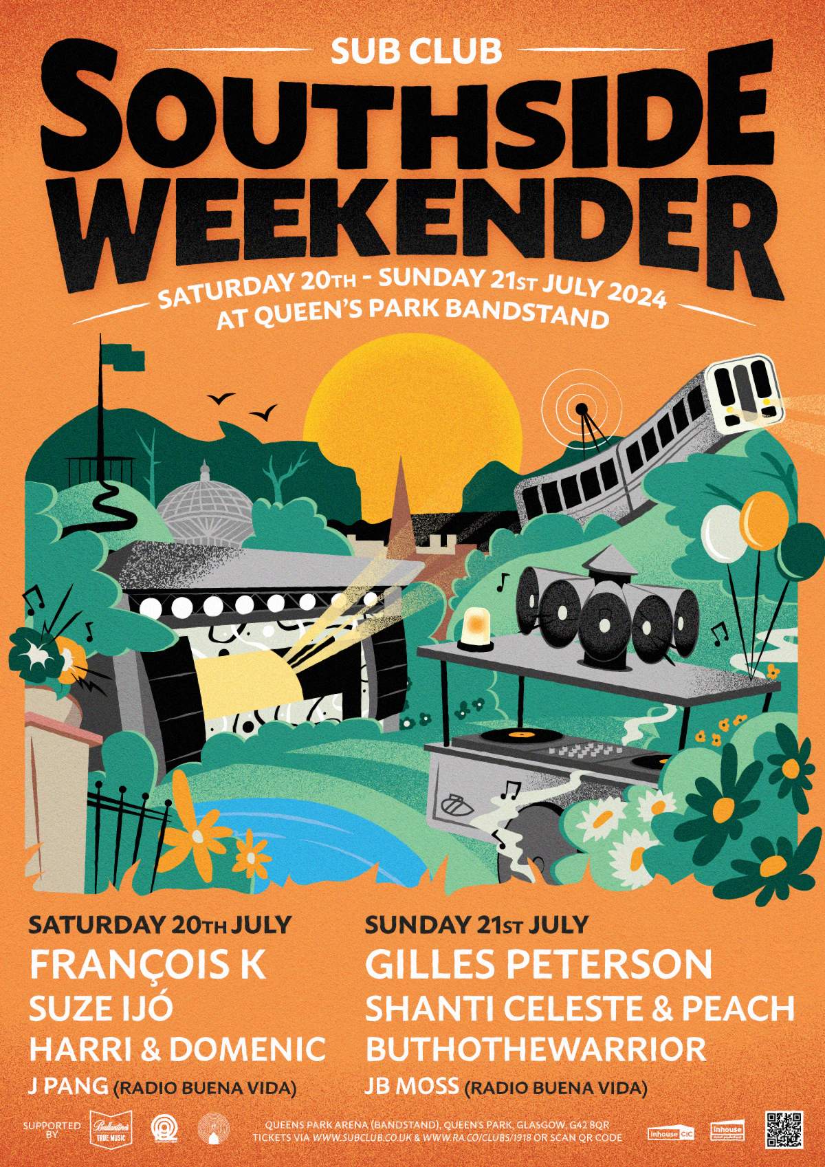 Sub Club Southside Weekender 2024 // July 20th & 21st // Queen's Park Arena Bandstand - フライヤー表