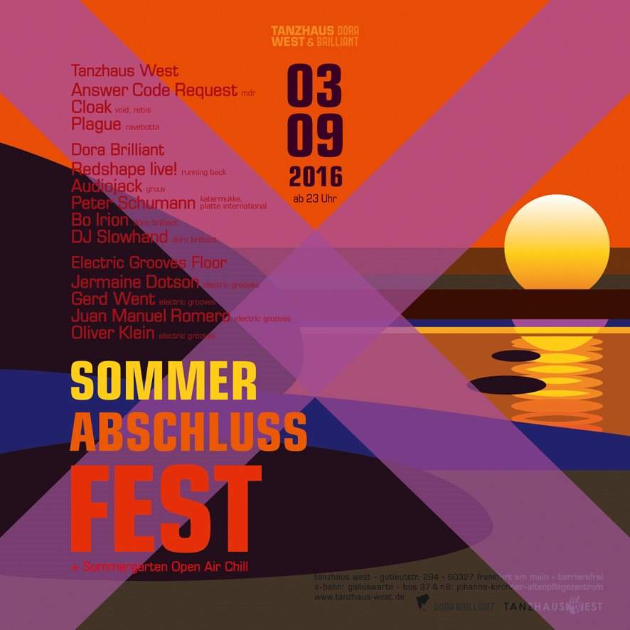 Tanzhaus West & Dora Brilliant Sommerabschlussfest - フライヤー裏