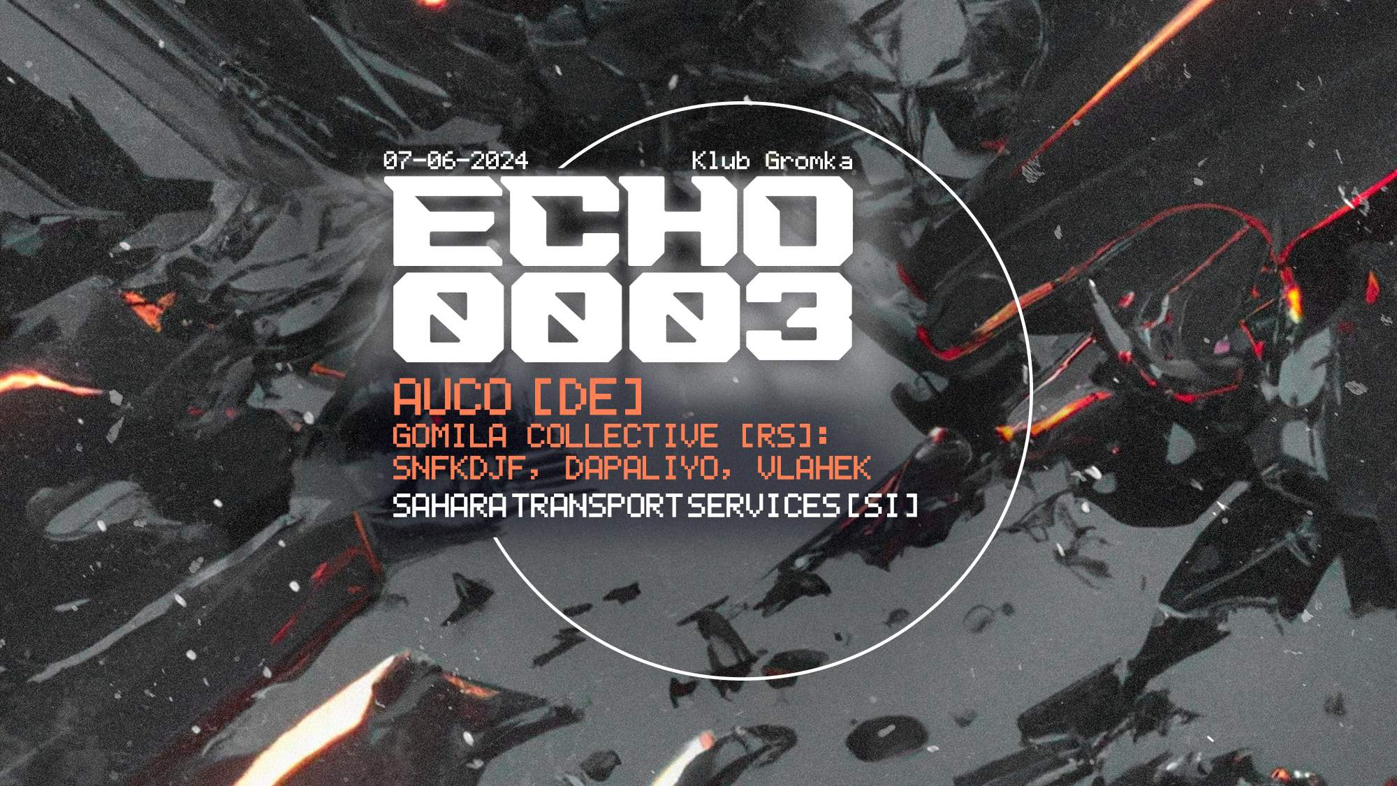 Echo0003 with AUCO [DE] & Gomila [RS] - フライヤー裏
