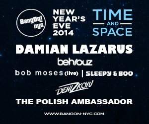 BangOn! NYE 2014 Damian Lazarus, Behrouz, The Polish Amabassador - Página frontal