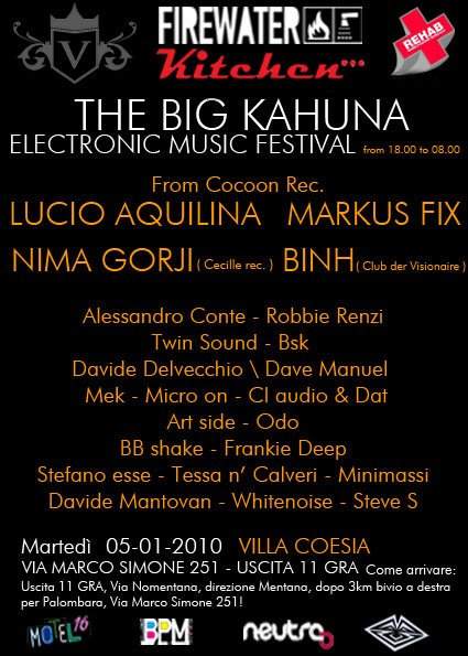The Big Kahuna Electronic Music Festival - フライヤー裏