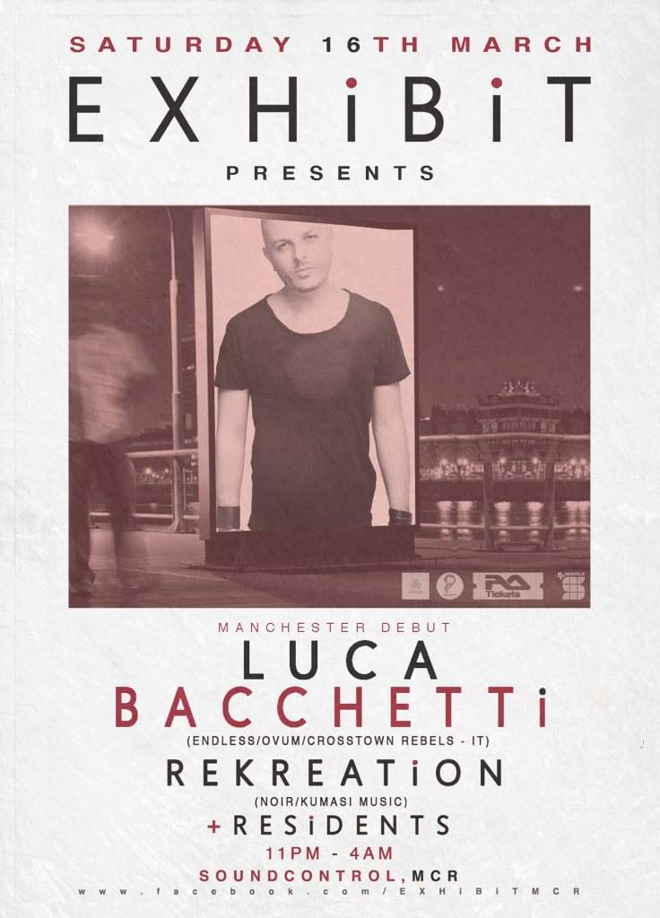 Exhibit presents Luca Bacchetti & Rekreation - フライヤー表