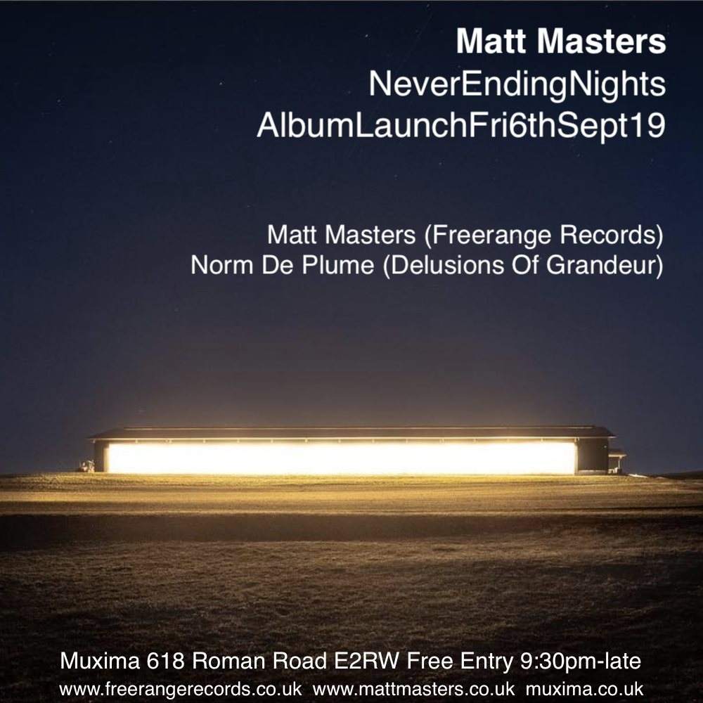 Matt Masters: Never Ending Nights Album Launch - Página frontal