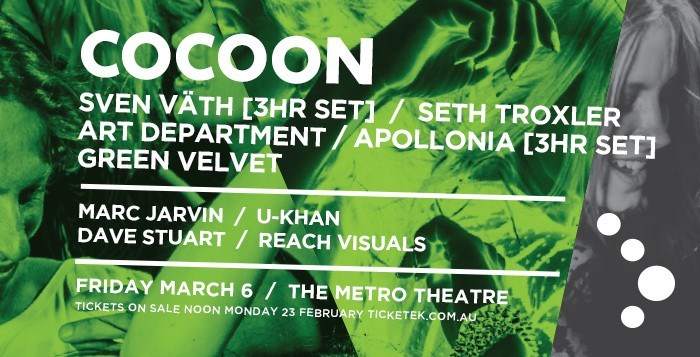Cocoon Is Back: Sven Vath, Seth Troxler, Art Department, Apollonia, Green Velvet - Página frontal