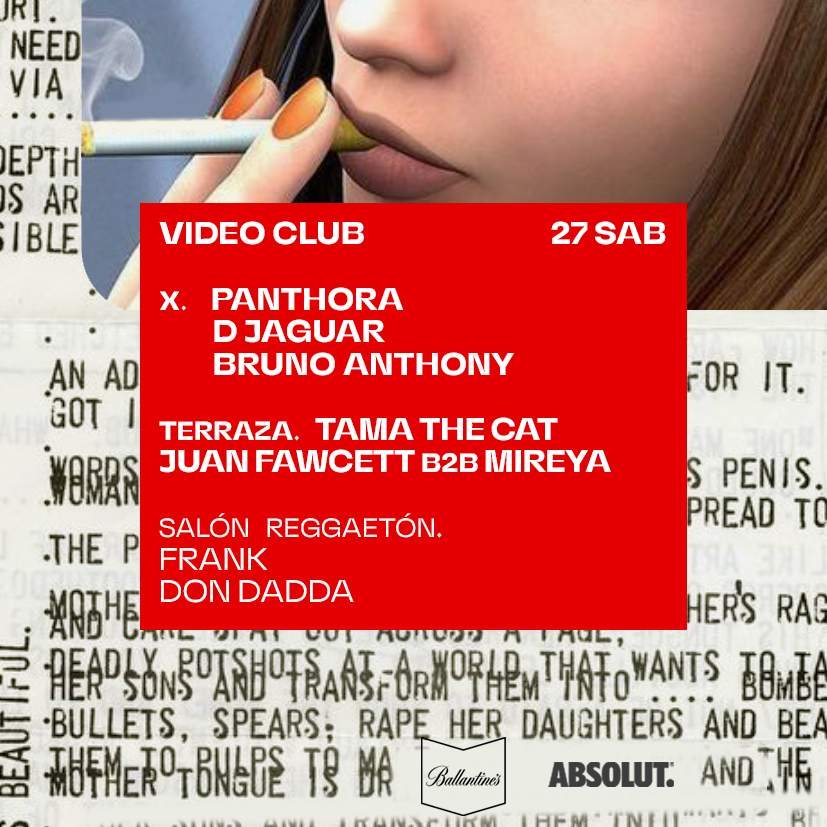 Panthora / D Jaguar / Bruno Anthony / Tama the Cat / Juan Fawcett b2b Mireya - Página frontal