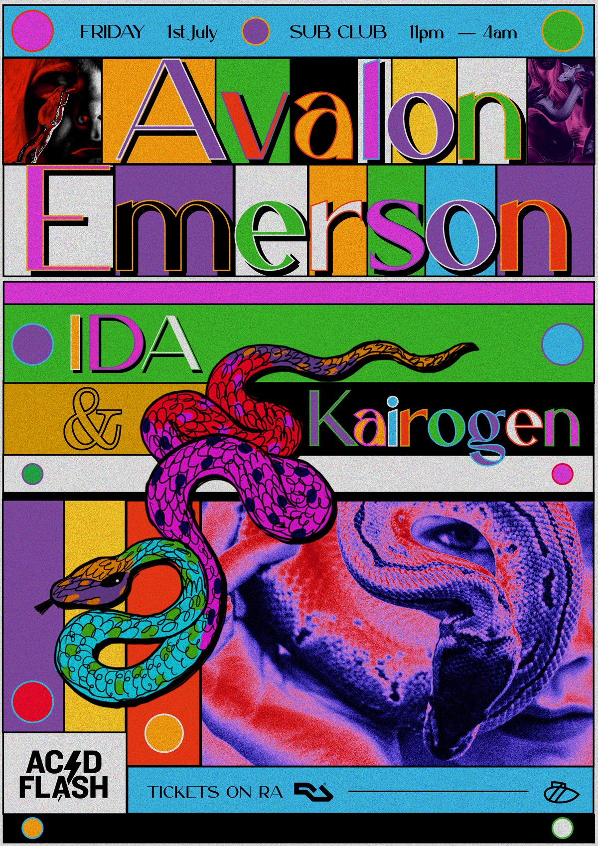 ACID FLASH ϟ Avalon Emerson, Kairogen & IDA [Sävy] ϟ Sub Club ϟ 01.07.22 ϟ 11-4am - Página frontal
