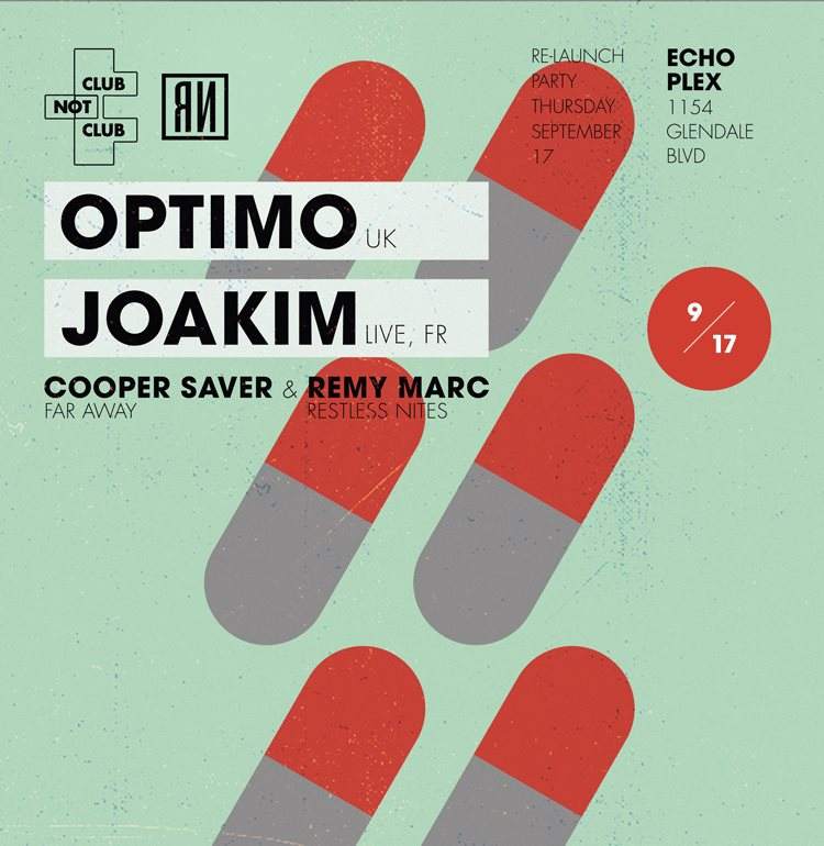 Club Not Club with Optimo, Joakim (Live), Cooper Saver - Página frontal
